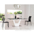 2013 new modern mdf and top glass dining table set